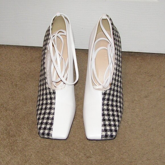 NIB size 39 WANDLER Isa Mixed Pattern Leather and Wool Ankle wrap pumps - Picture 10 of 16